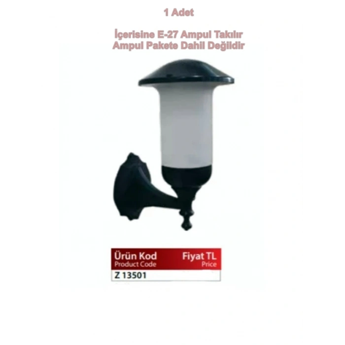 ZERPA MANTAR DUVAR APLİK SİYAH