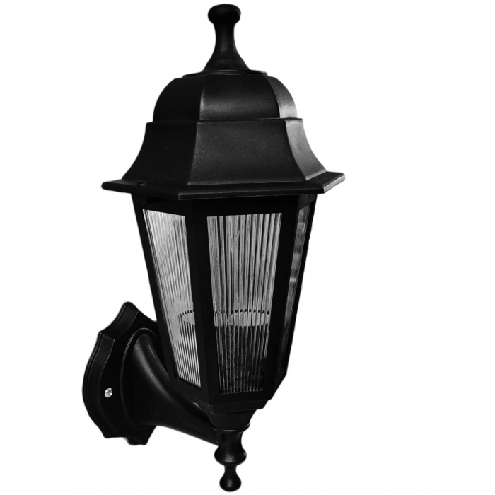 ZERPA Altıgen Duvar Aplik SİYAH Bahçe Armatür ABS Plastik E-27 Duylu