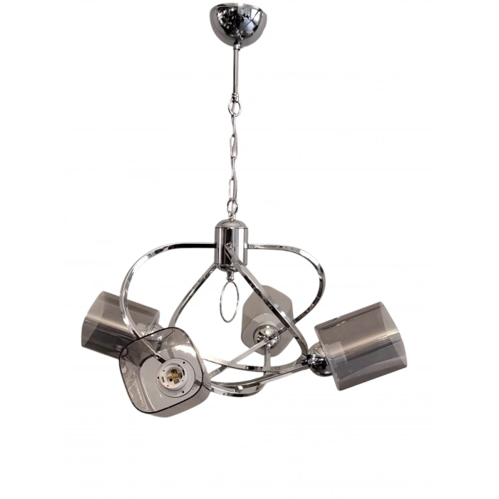 METİN 4lü Venüs KROM Camlı Dörtlü Avize E-27 Duylu