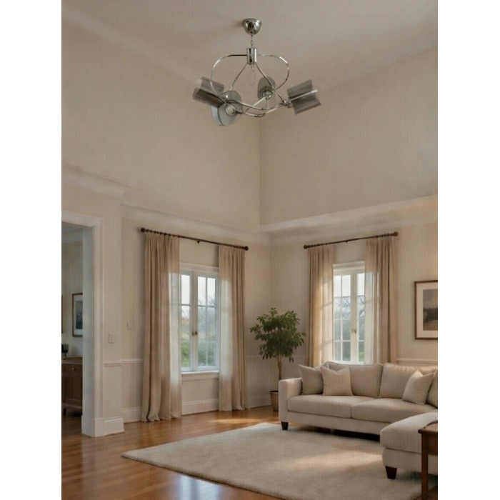 METİN 4lü Venüs KROM Camlı Dörtlü Avize E-27 Duylu