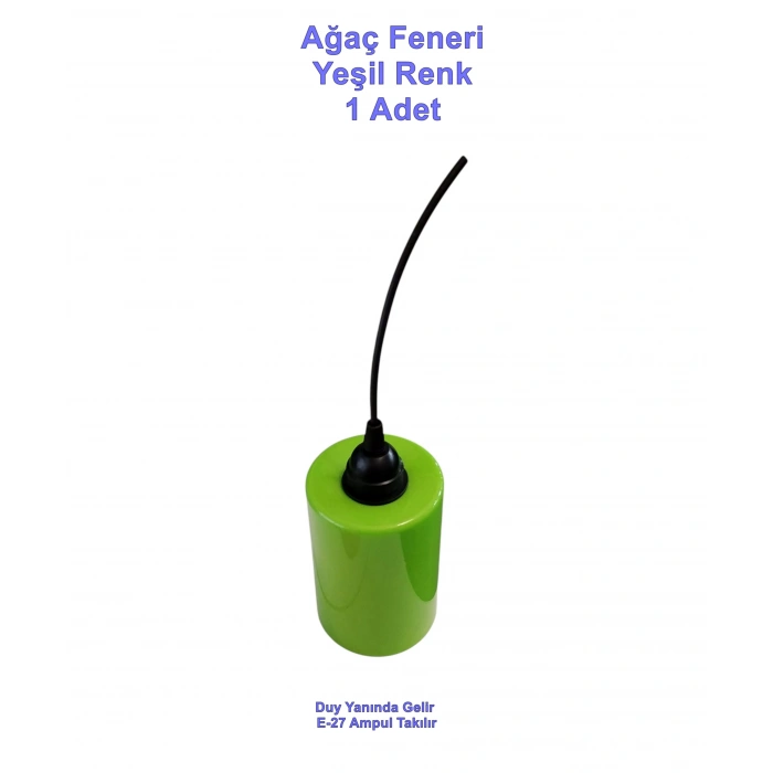 Plastik Ağaç Feneri Tekli Renkli E-27 Duylu 20cm Kablolu
