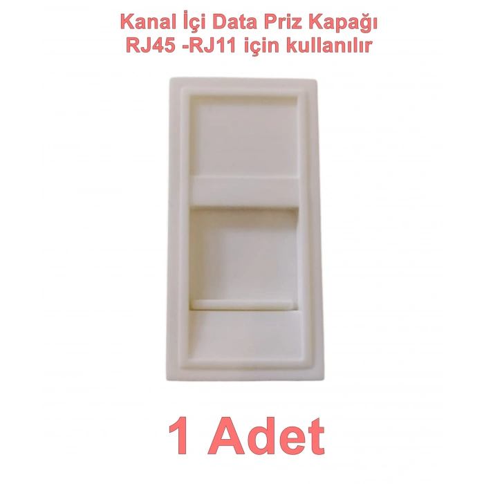 MUTLUSAN 45x22.5 Kanal İçi Panjurlu Data Priz Kapağı / Telefon Kapağı (RJ-11 / RJ-45 Keystone Jack İçin Uygundur)