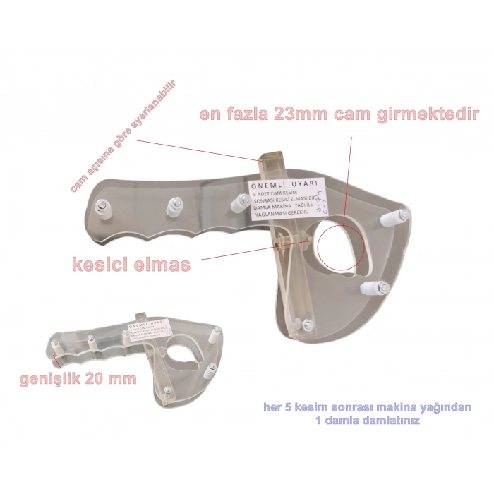 ENDER Elmas Cam Kesme Aleti İnfrared Elektrikli ve Ufo Soba Camı İçin 10mm - 23mm e Kadar
