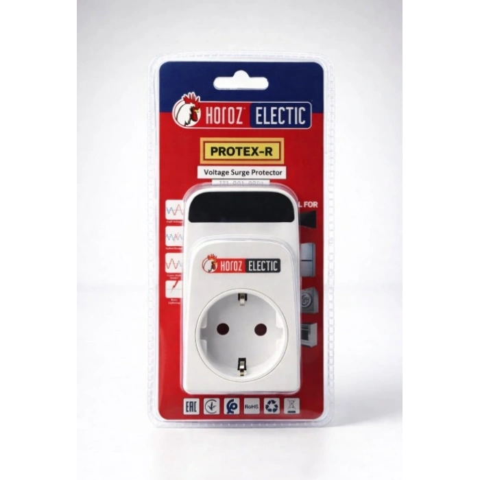 HOROZ Protex-r Ani Yüksek Akım Korumalı Priz Dijital Göstergeli 140v-280v Arası Ayarlanabilir