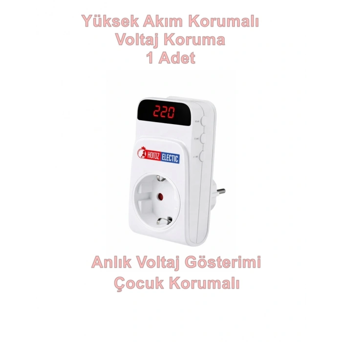 HOROZ Protex-r Ani Yüksek Akım Korumalı Priz Dijital Göstergeli 140v-280v Arası Ayarlanabilir