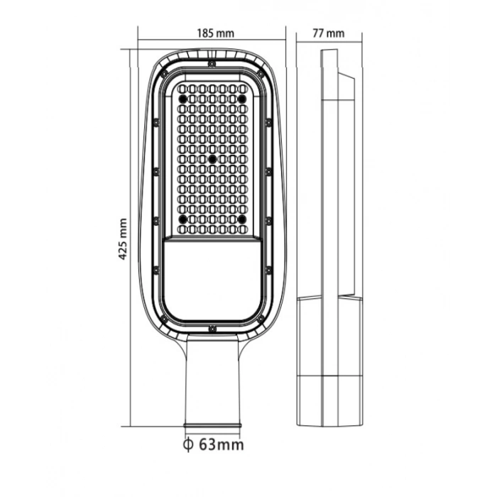 HOROZ Texas-100 100w Ledli Sokak Lambası Armatürü Beyaz Işık 6400k 220 Volt IP65