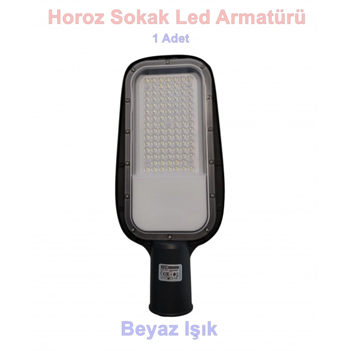 HOROZ Texas-100 100w Ledli Sokak Lambası Armatürü Beyaz Işık 6400k 220 Volt IP65
