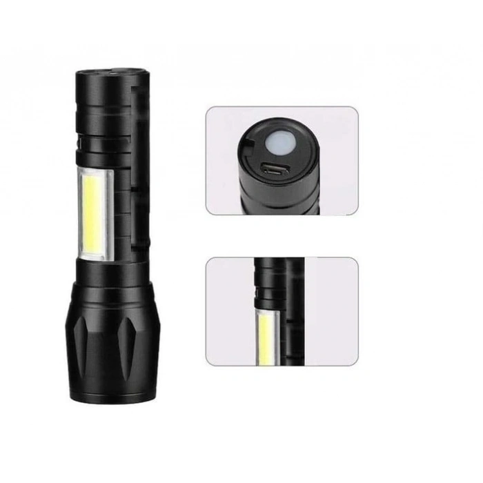 CATA Kandıra 3 Fonksiyonlu Micro Usb Şarjlı El Feneri Zumlu 5w 6400k IP44
