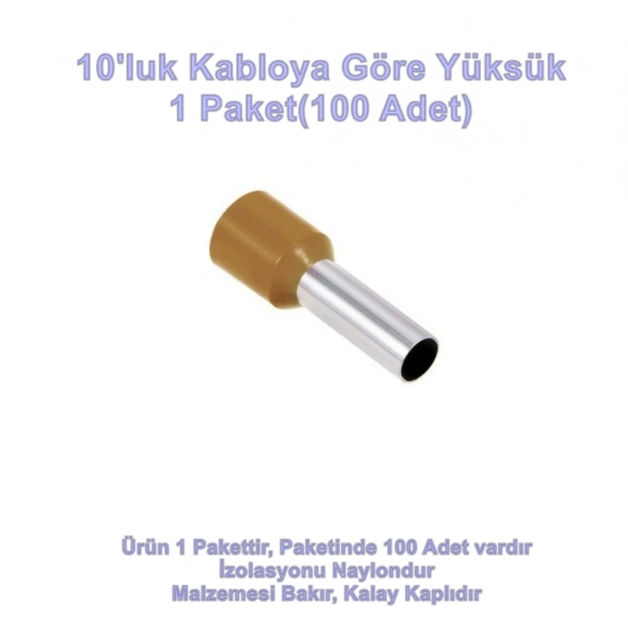 GWEST 10luk İzoleli Kablo Yüksüğü 10/12mm Yüksük (Kablo Yüzüğü İKY-10 Pk. 100 lü Yüzük)