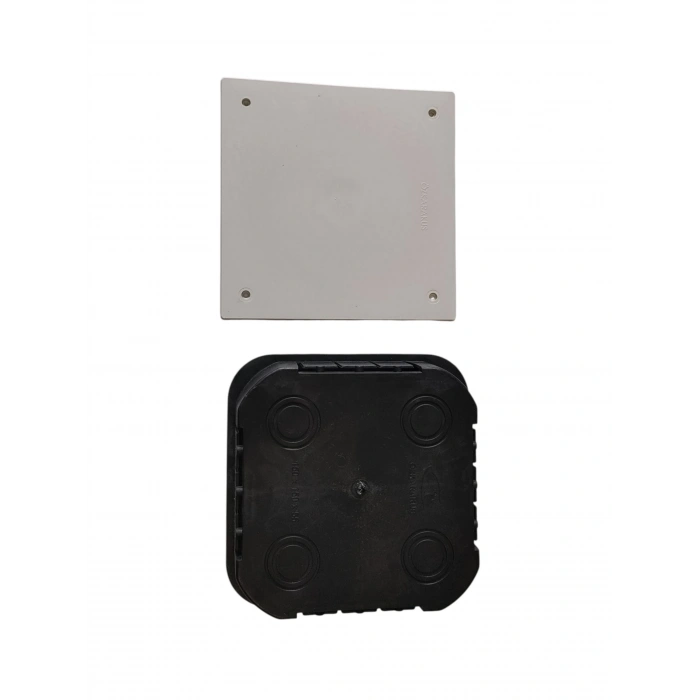 KARAKUŞ 15x15 Kare Buat ABS Plastik Sıva Altı Siyah IP20 (150x150x55)