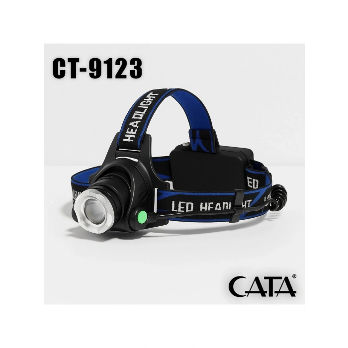 CATA Poyraz 5w Kafa Lambası Typ-C Şarjlı 2x18650 Li-On Pil İle çalışır (Balıkçı Madenci Feneri 8-10 Saat Çalışma Süresi)