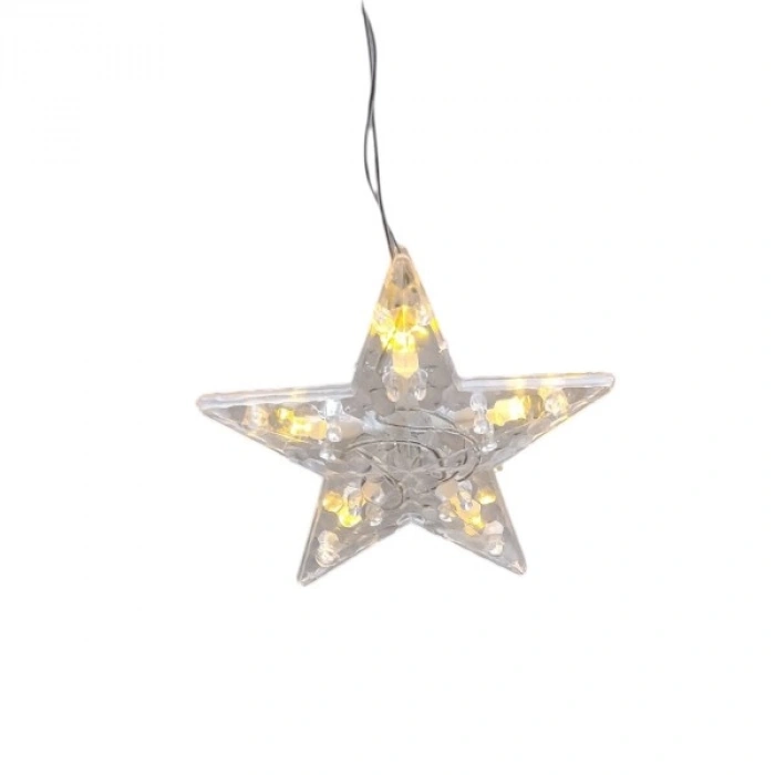 Fişli 220v 3mt Ayyıldız Ve Yıldız Figürlü Süsleme Ledi 6 Fügür 5 Yanma Modu GÜNIŞIĞI 3500k Eklenebilir