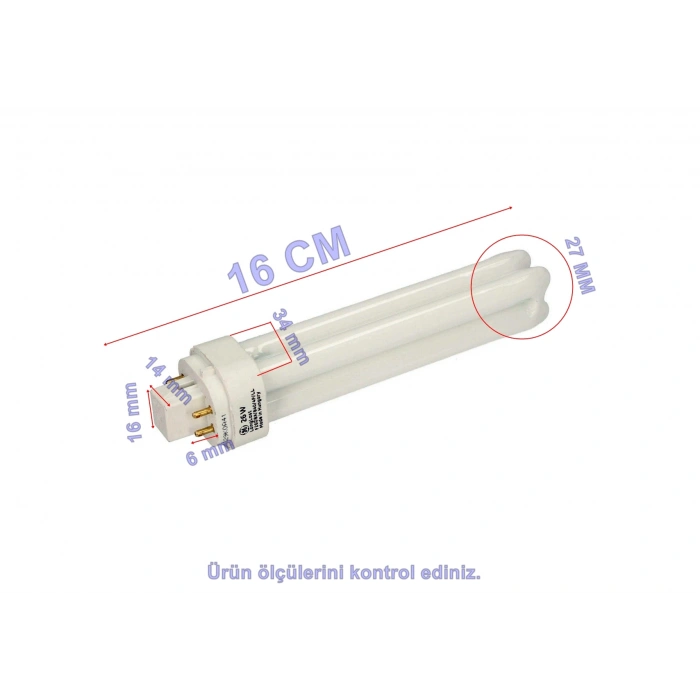GENERAL Biax D/E 26w 4 Pinli Spot Ampulu Long Last (G24q-3 PLC 840K Açık Sarı Günışığı)