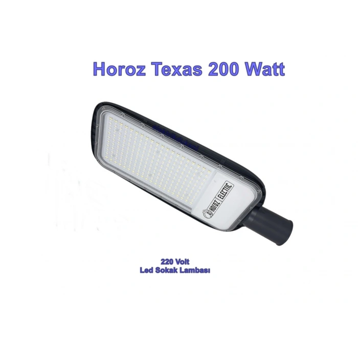 HOROZ Texas-200 200w Ledli Sokak Lambası Armatürü Beyaz Işık 6400k 220 Volt IP65