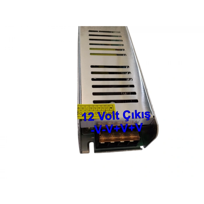 ERKLED Slim 12v 12.5A Şerit Led Trafosu 150w IP20  (12 Volt 12.5 Amper 15mt ye Kadar Kullanım İçin Uygundur)