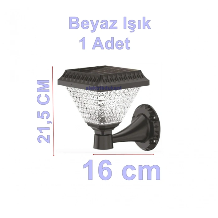 CATA 30w BEYAZ Işık Riva Solar Led Aplik Güneş Enerjili Şarjlı Armatür Lamba 6500k 200lm IP65