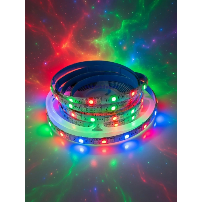 GLOBAL K2 RGB Dış Mekan Şerit Led 10 Çipli 1mt 12V Dc IP44 (60 led/1mt 12 Volt)