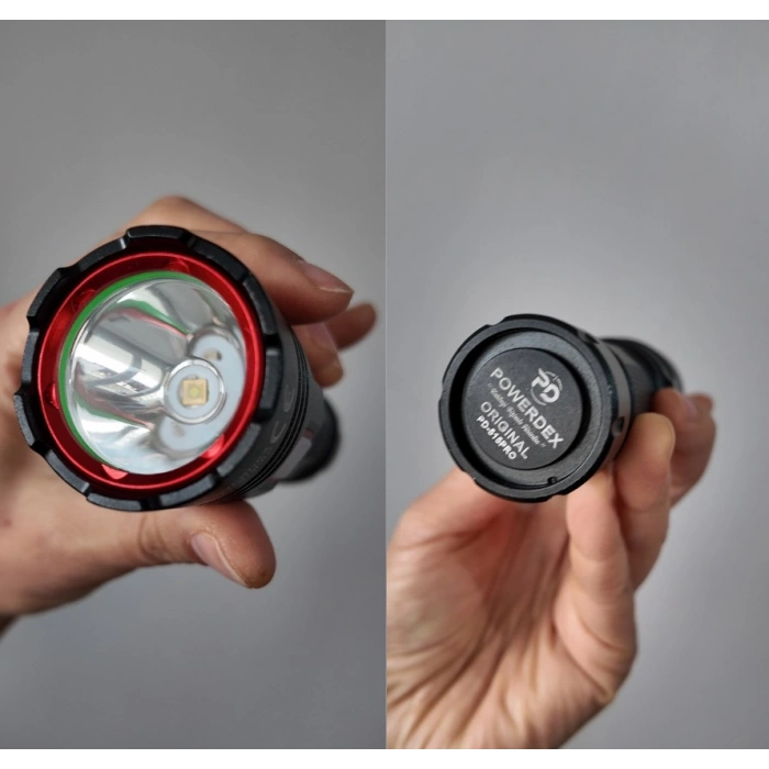 POWERDEX 20w Şarjlı Ledli Profesyonel Avcı Tüfek El Feneri 1200Lm 26650 Pil 6000mAh 3.7v IP65