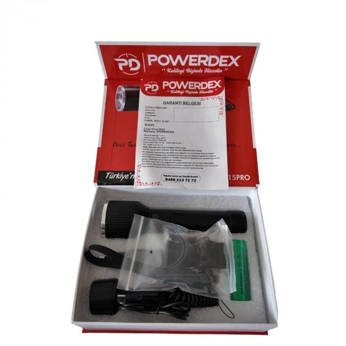 POWERDEX 30w Şarjlı Ledli Profesyonel Avcı Tüfek El Feneri 2400Lm 26650 Pil 6000mAh 3.7v IP65