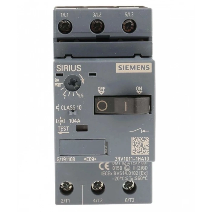 SİEMENS Sirius 5.5-8A Motor Koruma Şalteri Düğmeli (5.5 ile 8 Amper Arası Ayarlanabilir)