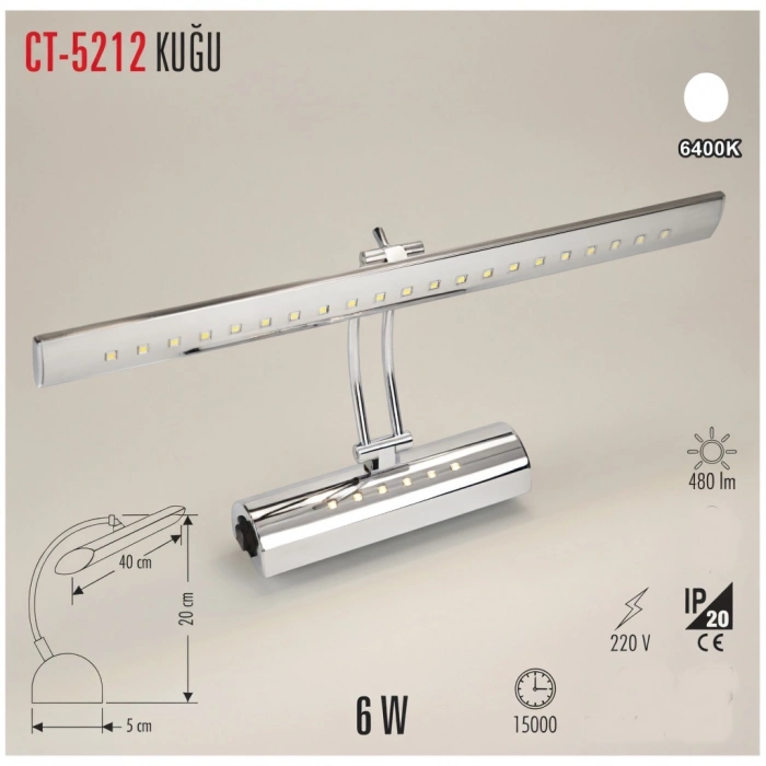 CATA 6W LEDLİ TABLO APLİĞİ 2 KADEME BEYAZ