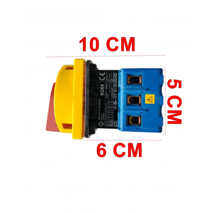 KRAUS & NAİMER 3x63A 3 Fazlı Trifaze Açıp Kapama Kilitlenebilir Emniyet Pako Şalteri (0-1 Aç Kapa 63 Amper)