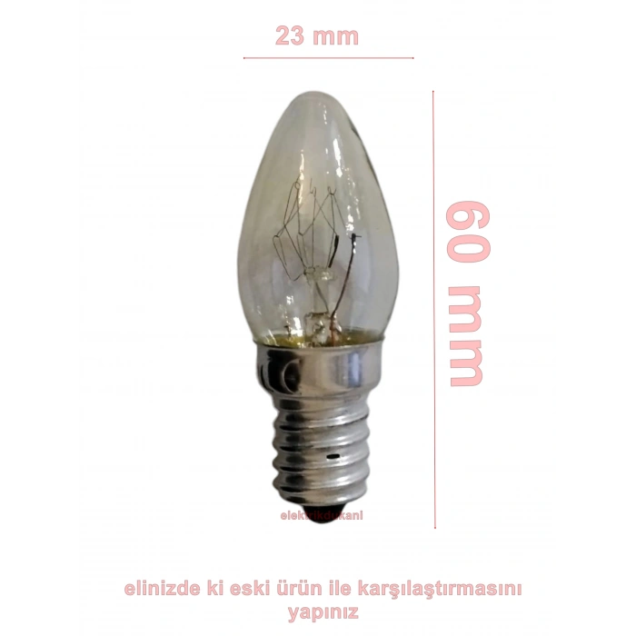 ENDER E-14 İnce Duylu Gece Lambası Abajur Ampulü 220v (Parfüm Ampul)