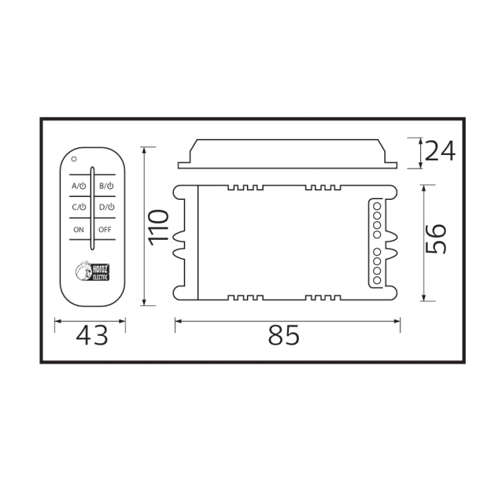 HOROZ Controller-3 3 Çıkışlı 3x1000w Avize ve Aydınlatma Kumandası 3Lü Wireless Kontrol 220 Volt IP20 (Üçlü Kumanda 30-60 Metre Algılama)