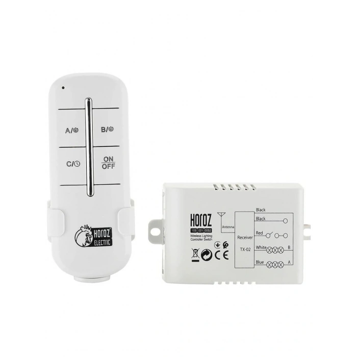 HOROZ Controller-3 3 Çıkışlı 3x1000w Avize ve Aydınlatma Kumandası 3Lü Wireless Kontrol 220 Volt IP20 (Üçlü Kumanda 30-60 Metre Algılama)