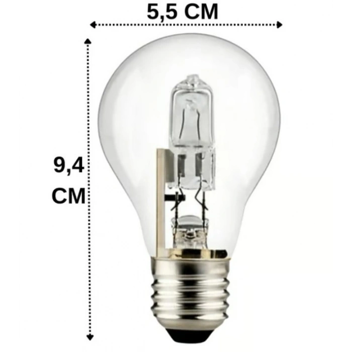 100w E-27 Halojen Normal Şeffaf Ampul 220v 100 Watt 2800k (Isı Ampulu)