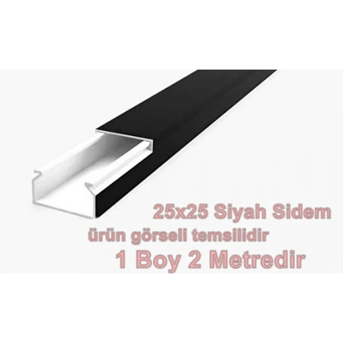 MUTLUSAN SİYAH 25X25 YAPIŞKANLI KABLO KANAL