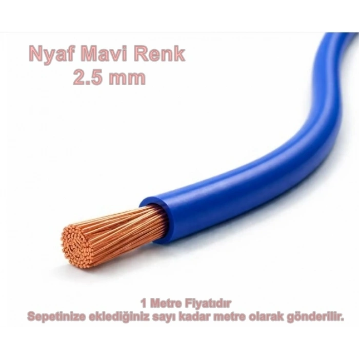 ÖZNUR 2.5mm NYAF MAVİ Kablo (Esnek Çok Telli Tekli TTR)