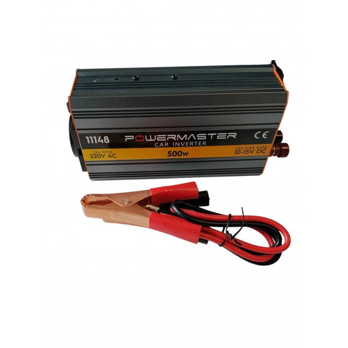 POWERMASTER 12v - 220v Ac 500w Çevirici Modified Sinus İnverter 350w - 500 Watt (12 Volt Giriş 220 Volt Çıkış)
