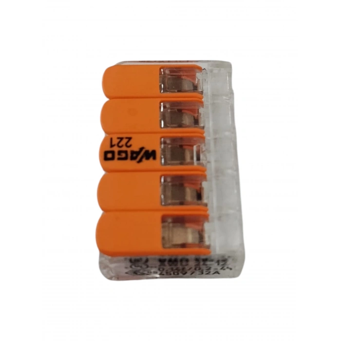 WAGO 5li Mandallı Tırnaklı Buat Klemensi 0.14-4mm Arası (Beşli Buat Klemensi)