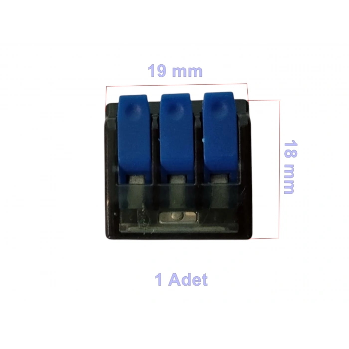GWEST 3lü Mandallı Tırnaklı Buat Klemensi 0.14-2.5mm Arası (Üçlü Buat Klemensi)