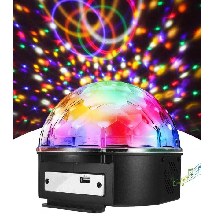 GENEL 360? Derece Çok Renkli Led Parti Küre Disko Topu Bluetooth + USB