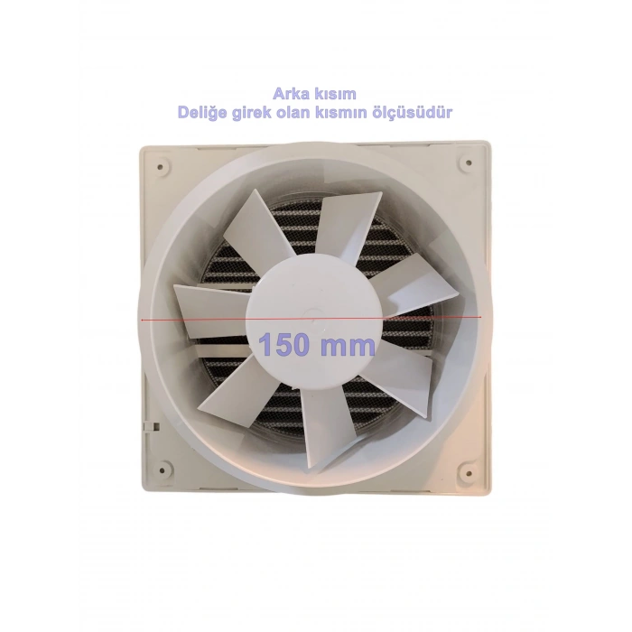 HOROZ Fan-150 150 lik Banyo ve Mutfak Havalandırma Aspiratörü Plastik Beyaz 20w IP20 220 Volt (Montaj Delik Çapı 150mm 15cm 6 İnç )