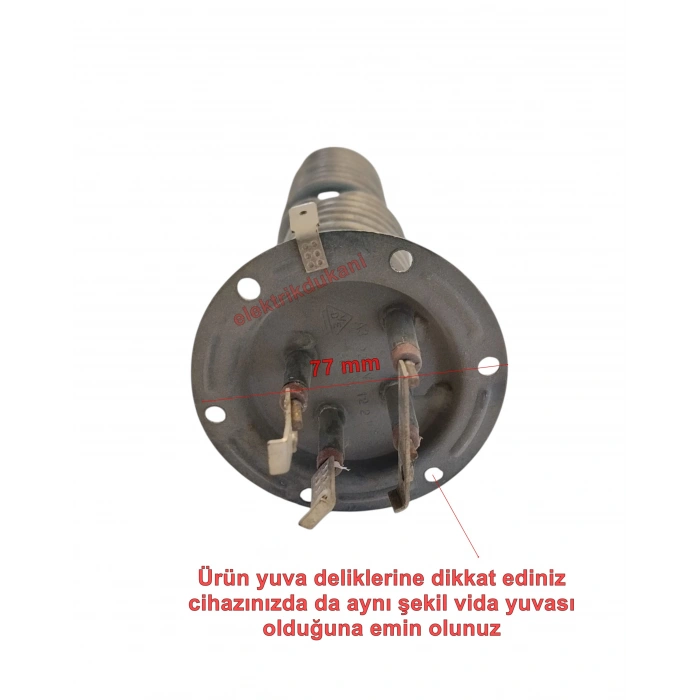 ENDER Uzun Tip Elektrikli Şofben Rezistansı 7500w 220v (Yeni Model Baymak Vs.) 6.5Q Cr-Ni