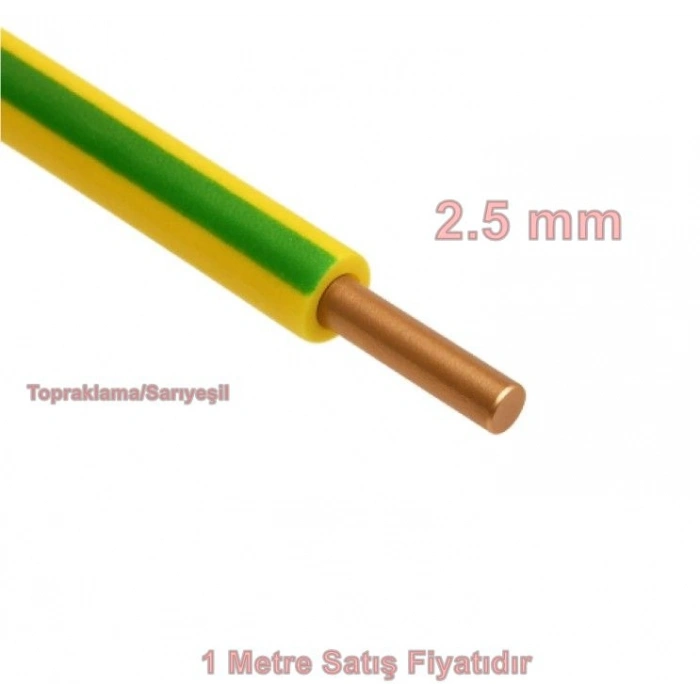 ALTIN 2.5mm SARI / YEŞİL NYA Elektrik Tesisat Kablosu (Tek Damar)