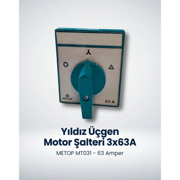 METOP 3x63A Üç Fazlı Trifaze Yıldız Üçgen Pako Şalter (0-1-2)