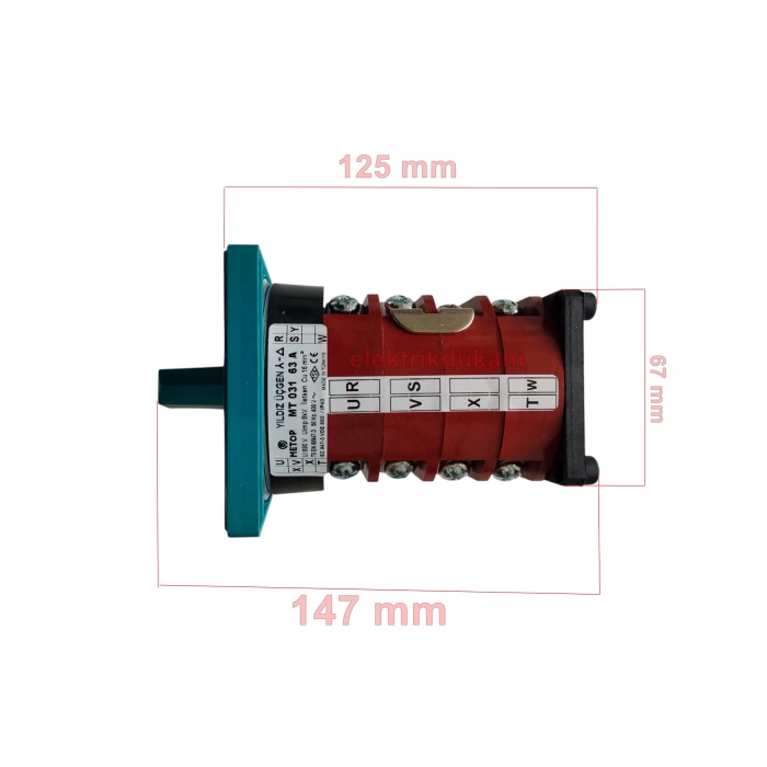 METOP 3x63A Üç Fazlı Trifaze Yıldız Üçgen Pako Şalter (0-1-2)