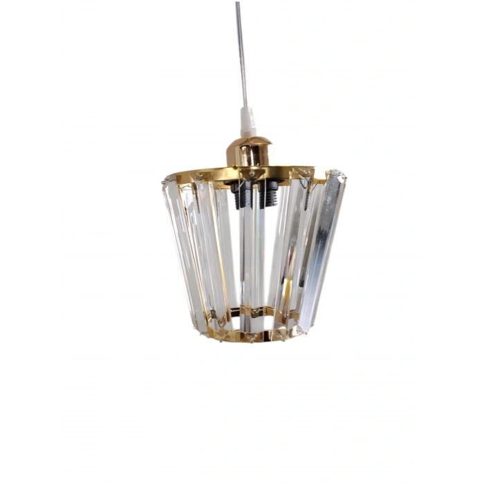 DMR Kristal Taşlı Konik GOLD Küçük Yuvarlak E-27 Duylu
