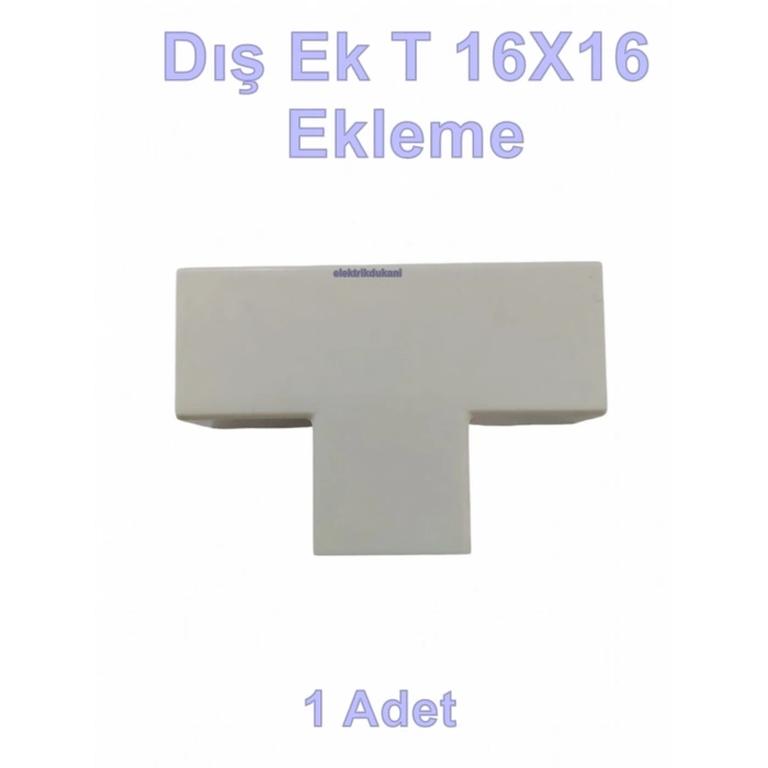 MUTLUSAN 16x16 Kablo Kanalı T Köşe Ek Parçası Plastik Beyaz