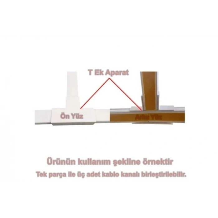 MUTLUSAN 16x16 Kablo Kanalı T Köşe Ek Parçası Plastik Beyaz