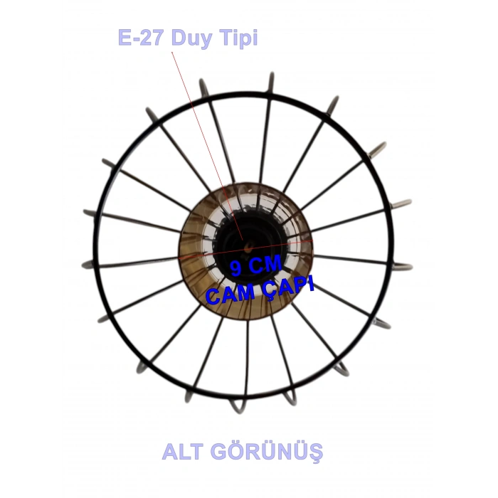 DMR Tekli Siyah ARMUT Tel Sarkıt Avize E-27