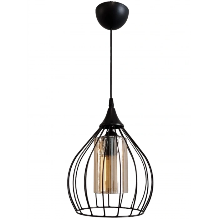 DMR Tekli Siyah ARMUT Tel Sarkıt Avize E-27