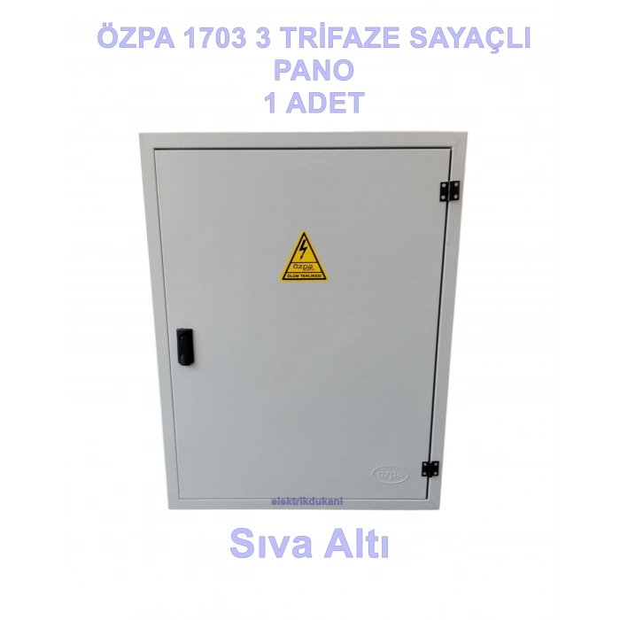 ÖZPA 1703 Sıva Altı 3 Trifaze Sayaçlı 45 Otomatlı Pano IP20 (S. A. Kompak Yerli)