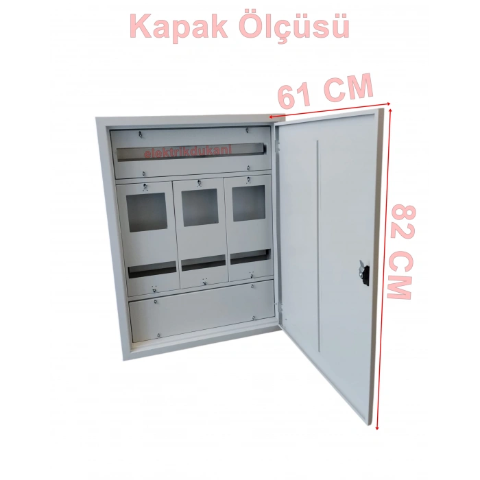 ÖZPA 1703 Sıva Altı 3 Trifaze Sayaçlı 45 Otomatlı Pano IP20 (S. A. Kompak Yerli)