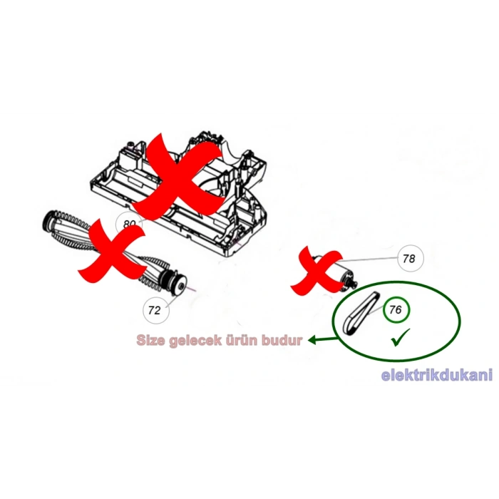 ARNİCA Libella - Lura Fırçalı Turbo Başlık Motor Triger Kayış 3M-240-9 (Yeni Model TF Orjinal Yedek Parça)