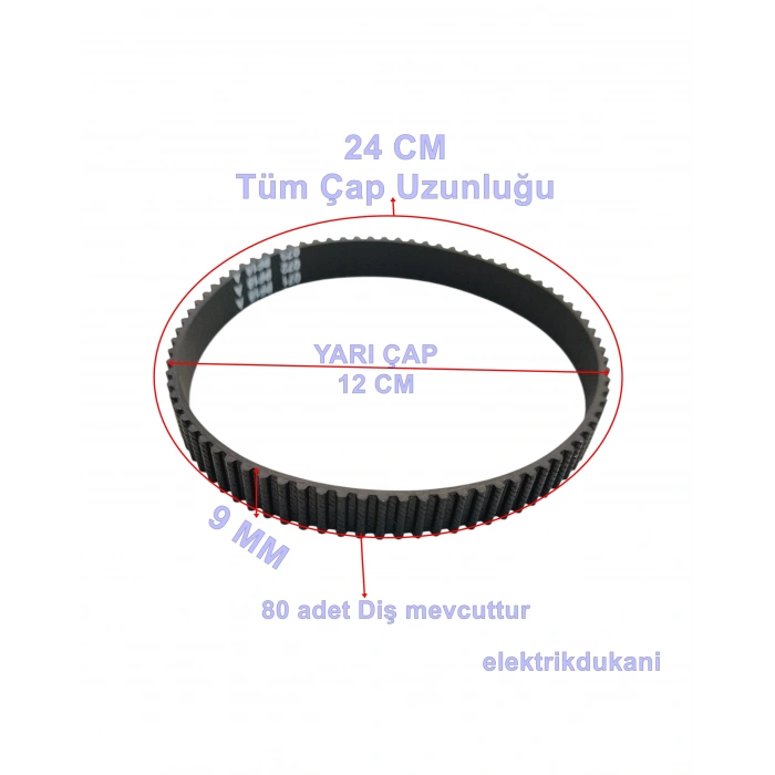 ARNİCA Libella - Lura Fırçalı Turbo Başlık Motor Triger Kayış 3M-240-9 (Yeni Model TF Orjinal Yedek Parça)